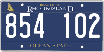 RI license plate 854102