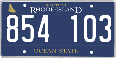 RI license plate 854103