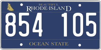 RI license plate 854105