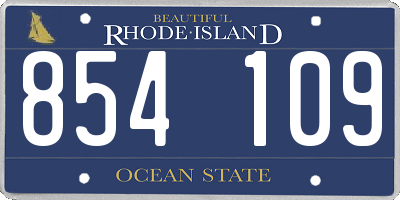 RI license plate 854109
