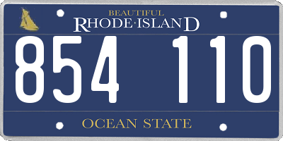 RI license plate 854110