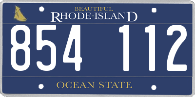 RI license plate 854112