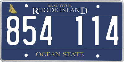 RI license plate 854114
