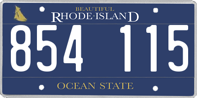 RI license plate 854115