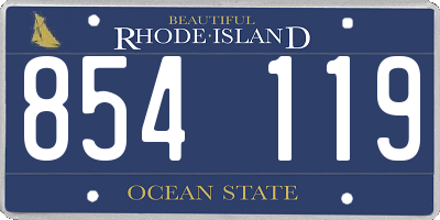 RI license plate 854119