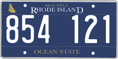 RI license plate 854121