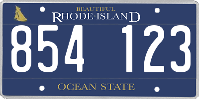 RI license plate 854123