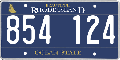 RI license plate 854124