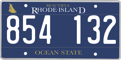 RI license plate 854132