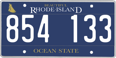 RI license plate 854133