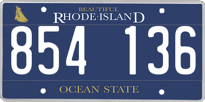 RI license plate 854136