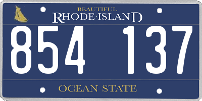 RI license plate 854137
