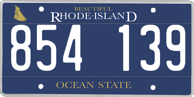 RI license plate 854139