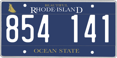 RI license plate 854141