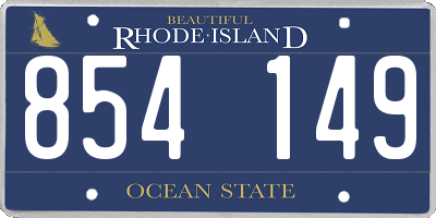 RI license plate 854149