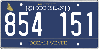 RI license plate 854151