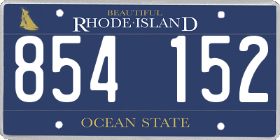 RI license plate 854152