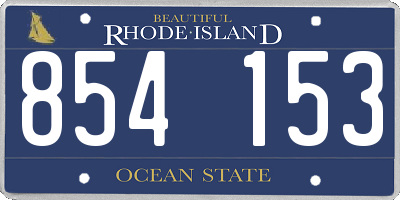 RI license plate 854153