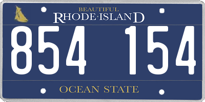 RI license plate 854154