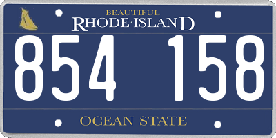 RI license plate 854158