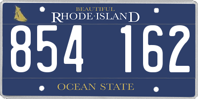 RI license plate 854162