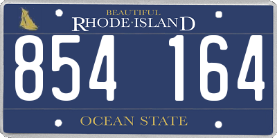 RI license plate 854164