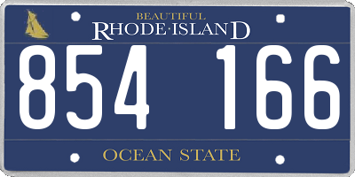 RI license plate 854166