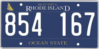 RI license plate 854167
