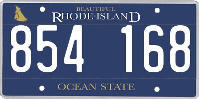 RI license plate 854168