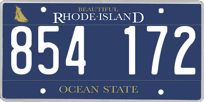 RI license plate 854172