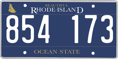 RI license plate 854173