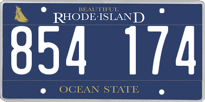 RI license plate 854174