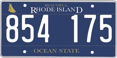 RI license plate 854175