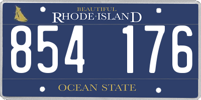 RI license plate 854176