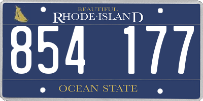 RI license plate 854177