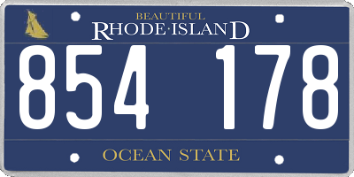 RI license plate 854178