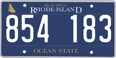 RI license plate 854183