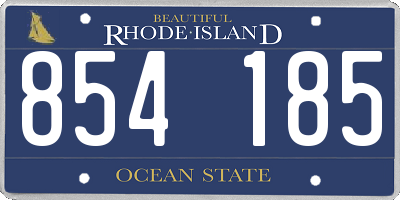 RI license plate 854185