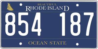 RI license plate 854187