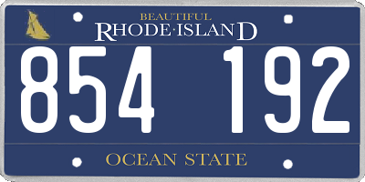 RI license plate 854192