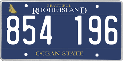 RI license plate 854196