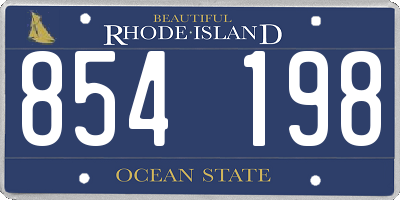 RI license plate 854198