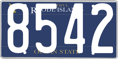 RI license plate 8542