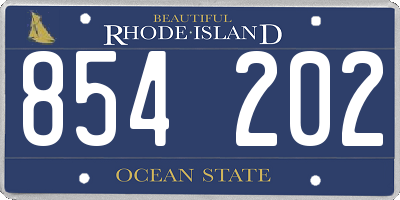 RI license plate 854202
