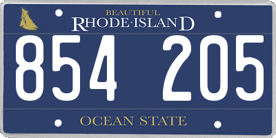 RI license plate 854205