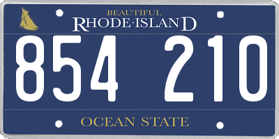 RI license plate 854210