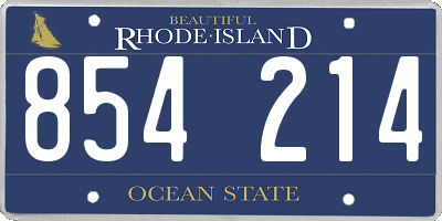 RI license plate 854214
