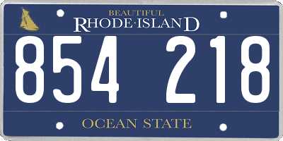 RI license plate 854218