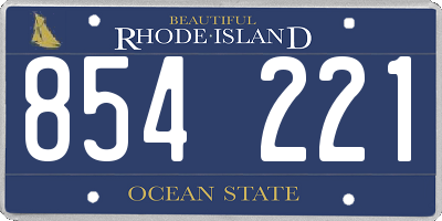 RI license plate 854221