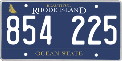 RI license plate 854225